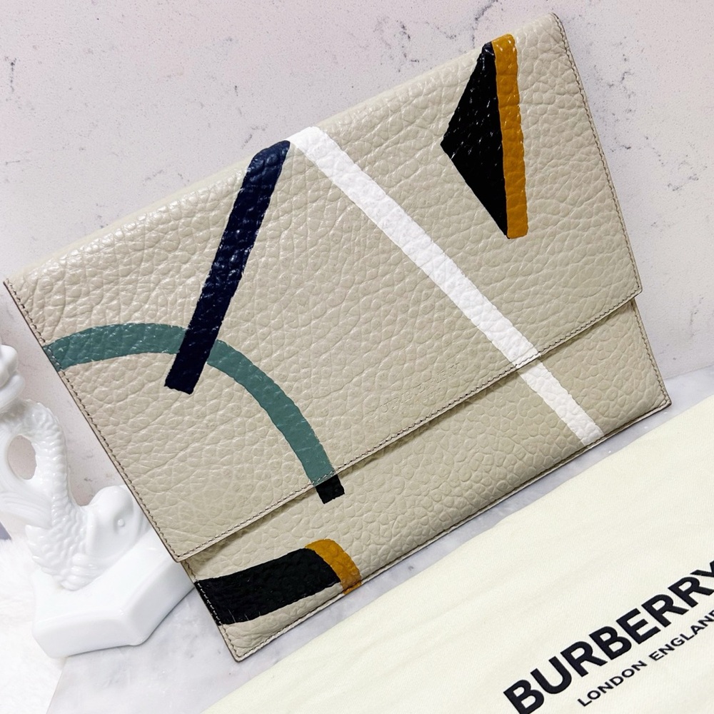 Authentic Burberry Prorsum ONE OF A KiND 1/1 ULTRA RARE Hand Painted Clutch Bag - Picture 11 of 13